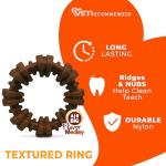 Nylabone Textured Ring Power Chew Toy for Large Dogs, Durable Dog Toys for Aggressive Chewers, Strong Dog Chew Bones To Keep Them Busy, Flavor Medley, X-Large - 50+ lbs, 1 Count