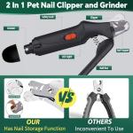 CATPICK 2-in-1 Cat Nail Clippers & Dog Nail Clippers Trimmers for Large Medium Small Dogs Cats Claw Trimmer Quick Sensor and Safety Guard USB Rechargeable with 2 LED Lights Dogs Nail Trimmer