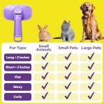 Hertzko Self Cleaning Slicker Brush for Dogs and Cats - Pet Hair Brush for Shedding Long and Short Hair - Easy Clean Retractable Bristles - Cat and Dog Grooming Tool - Purple