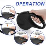 JUBDUG Retractable Dog Leash, 26 Feet Dog Leash for Small to Large Dogs up to 110lbs, Anti-Slip Handle One Button Lock and Release, Heavy Duty 360° Tangle-Free