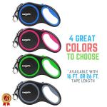 Emperor Pets 26 ft Retractable Dog Leash - Heavy Duty Retractable Pet Leash with Anti-Slip Grip - Reflective Dog Leash Tape for Medium to Large Dogs up to 100 lbs -PK26