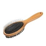 KylePet Double-Sided Dog Brush with Bamboo Handle