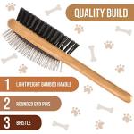 KylePet Double-Sided Dog Brush with Bamboo Handle