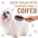 KylePet Double-Sided Dog Brush with Bamboo Handle