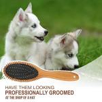 KylePet Double-Sided Dog Brush with Bamboo Handle
