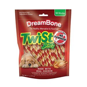 DreamBone Twist Sticks - Real Chicken Chews, 50 Count