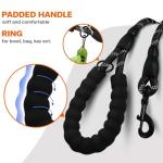 Reflective Padded Dog Leash, 6 FT, Black