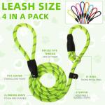 8 Pack Reflective Slip Leads for Dogs