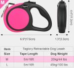 Taglory 16ft Retractable Dog Leash - Pink
