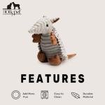 Hollypet Gray Armadillo Plush Squeaky Dog Toy