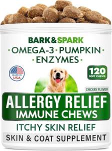 BARK&SPARK Dog Allergy Relief Chews for Itchy Skin