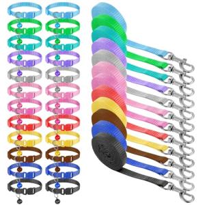 48 Pcs Small Dog Collar and Leash Set