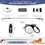 26Ft Tangle-Free Retractable Dog Leash with LED Light