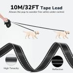 Pecute 32ft Retractable Dog Leash with Reflective Strips