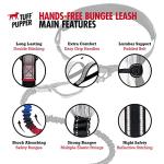 Tuff Pupper Heavy Duty Hands Free Dog Leash | One Large Dog Up to 125 lbs | Comfortable Shock Absorbing Bungee | Reflective Padded Handles | Lumbar Waist Belt 26-38" | Walking Jogging Running Leash