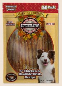 Chicken and Rawhide Twists Dog Treats - 50 Pack