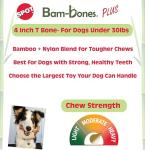 Bam-Bones T-Bone Dog Chew Toy for Aggressive Chewers