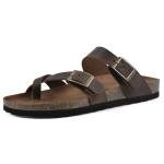 Gracie Women's Flat Sandal in Brown Leather