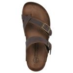 Gracie Women's Flat Sandal in Brown Leather