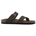 Gracie Women's Flat Sandal in Brown Leather