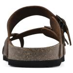 Gracie Women's Flat Sandal in Brown Leather