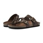 Gracie Women's Flat Sandal in Brown Leather