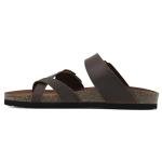 Gracie Women's Flat Sandal in Brown Leather