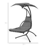Curved Steel Outdoor Swing Chaise Lounge Chair