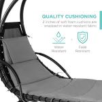 Curved Steel Outdoor Swing Chaise Lounge Chair
