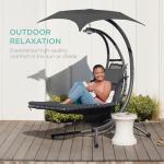 Curved Steel Outdoor Swing Chaise Lounge Chair