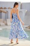 Grace Karin Women's Blue Floral Summer Maxi Dress