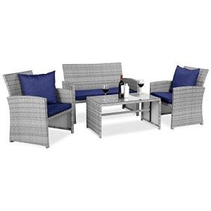 Outdoor Wicker Patio Furniture Set - 4 Pieces