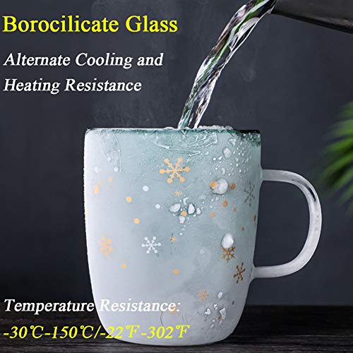Insulated Glass Christmas Mug with Lid for Drinks