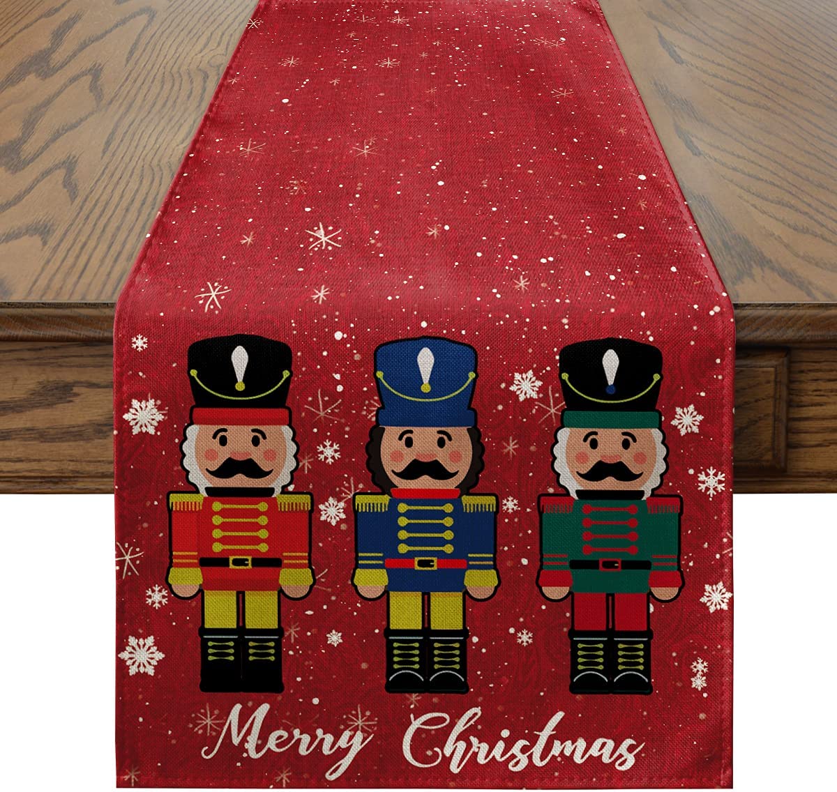 Merry Christmas Nutcracker Table Runner, 13 x 72 Inch