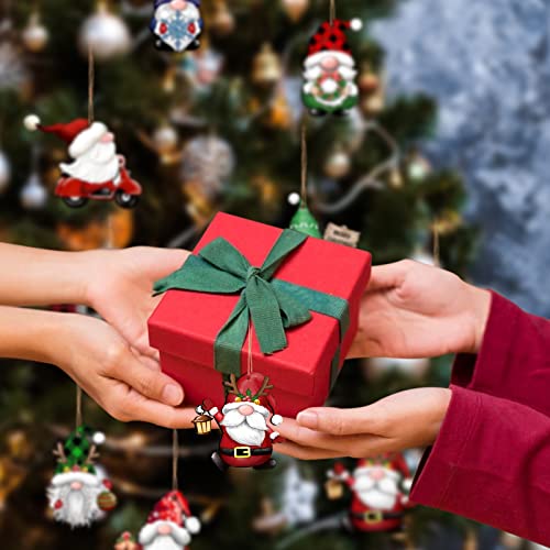 Gnome Wooden Ornaments: 24pcs Christmas Decorations