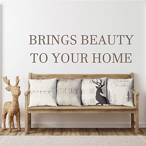 Christmas Farmhouse Pillow Covers - Set of 4