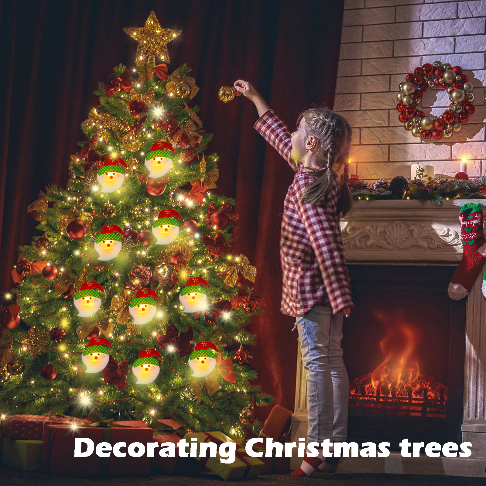 Santa Hat LED Lights for Christmas Tree