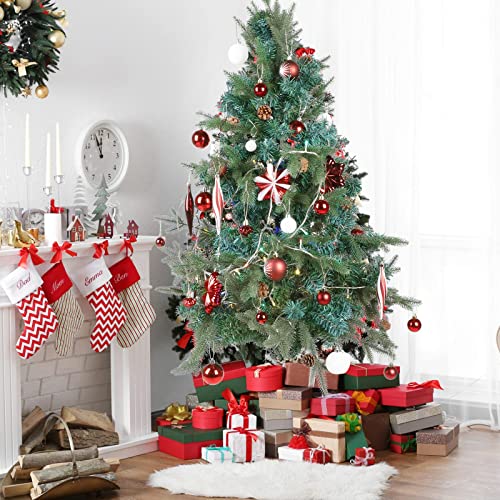 Large Red & White Christmas Tree Ornaments Bundle