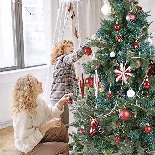 Large Red & White Christmas Tree Ornaments Bundle