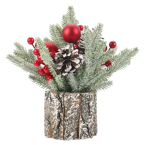 Mini Artificial Christmas Tree with Ball Ornaments