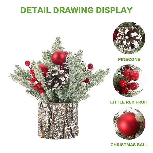 Mini Artificial Christmas Tree with Ball Ornaments