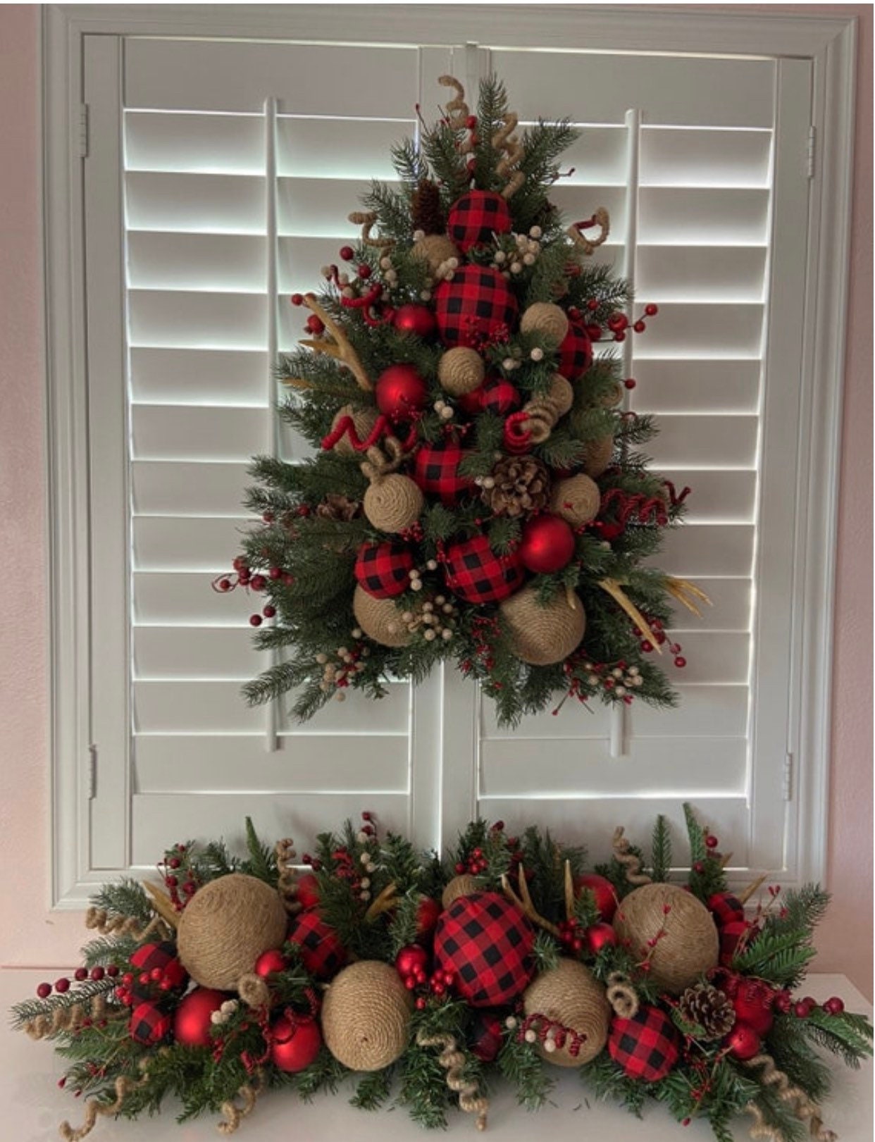 Christmas Garland ( Red & Beige) / Guirnalda de Navidad