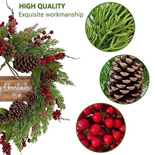 Festive Pinecone Berry Wreath - 20