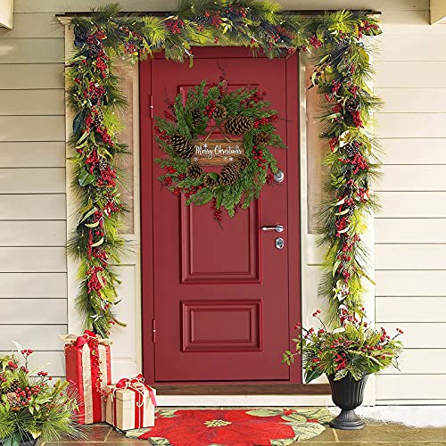 Festive Pinecone Berry Wreath - 20