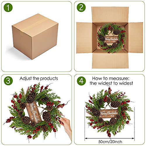 Festive Pinecone Berry Wreath - 20