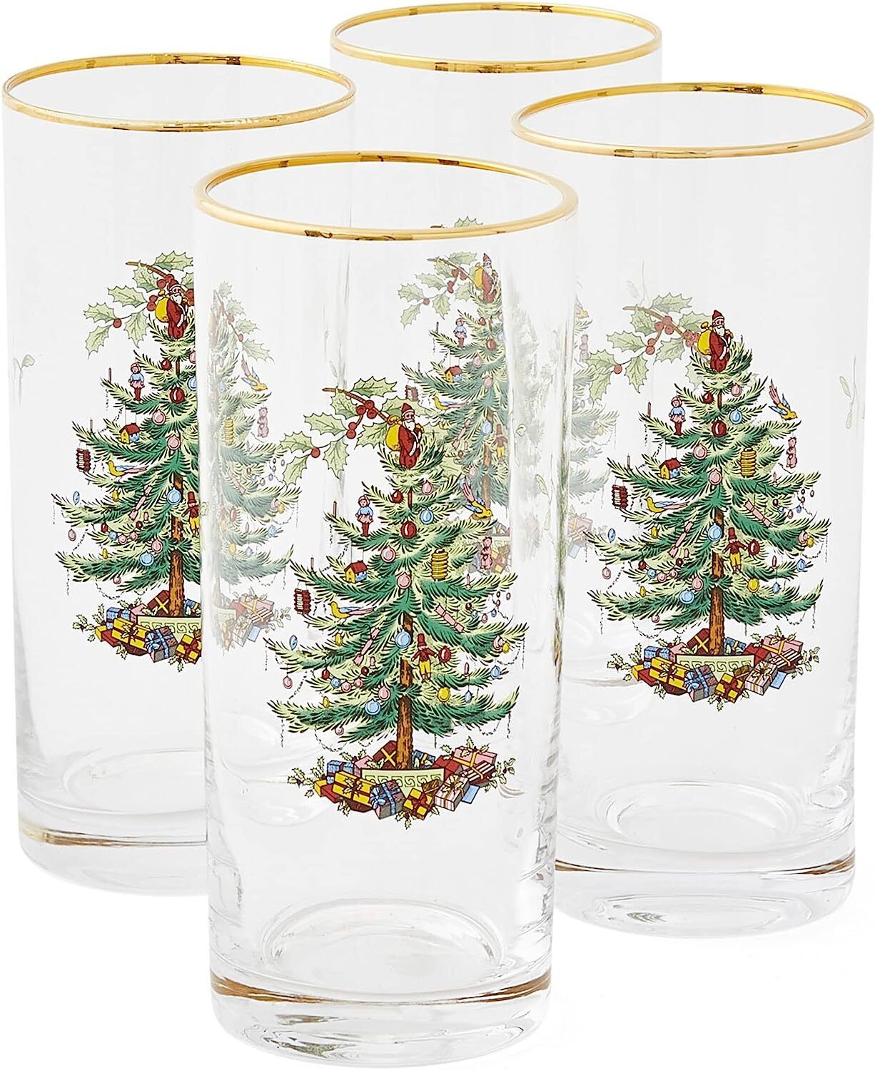 Spode Christmas Tree Highball Glasses Set of 4