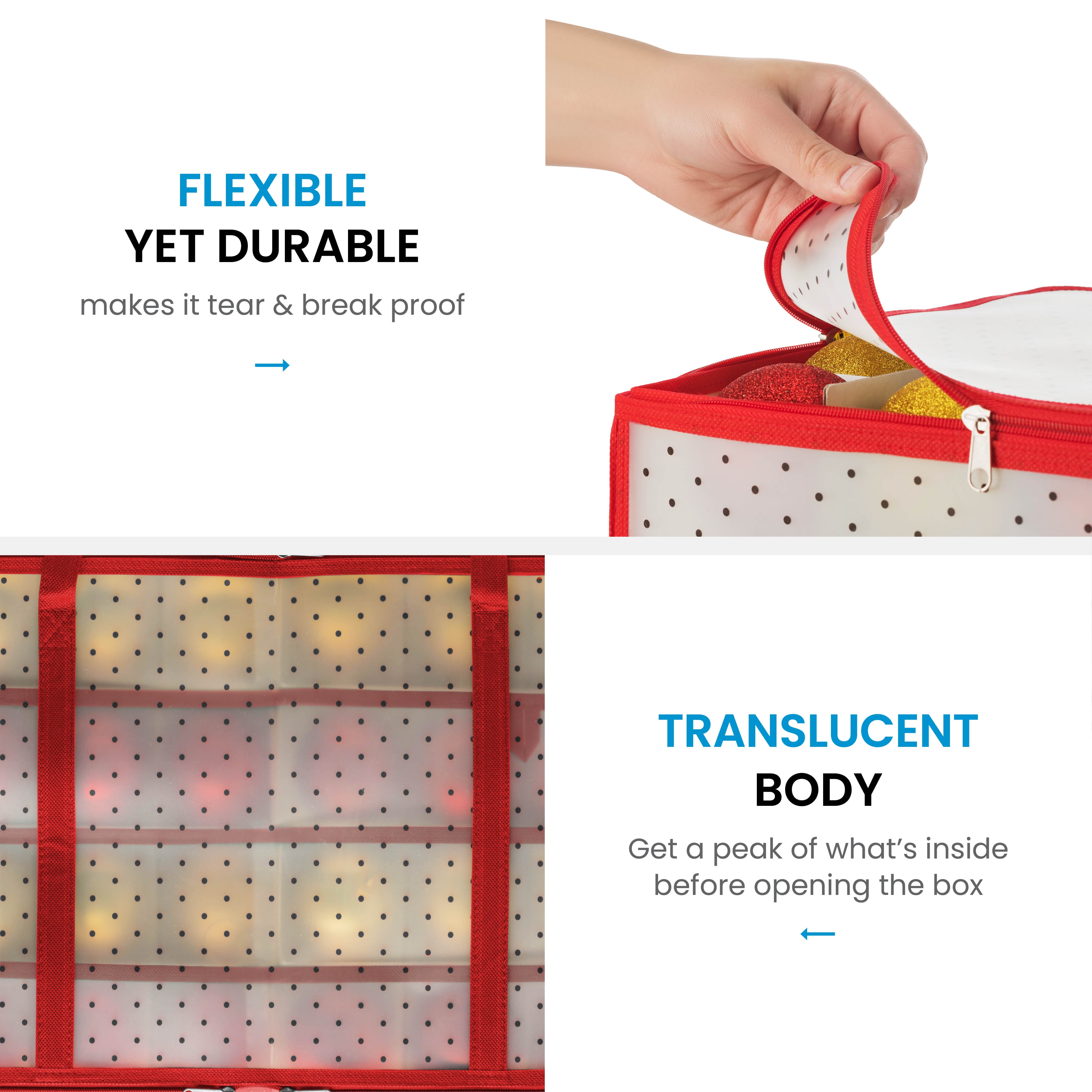 Christmas Decoration Storage Box with Double Zipper