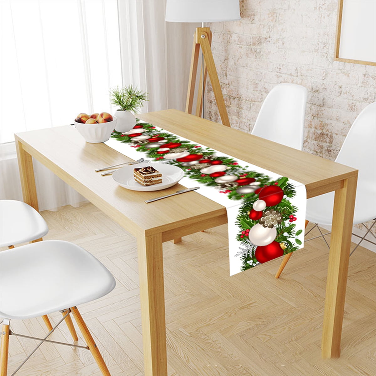 Linen Christmas Table Runner for Festive Decor