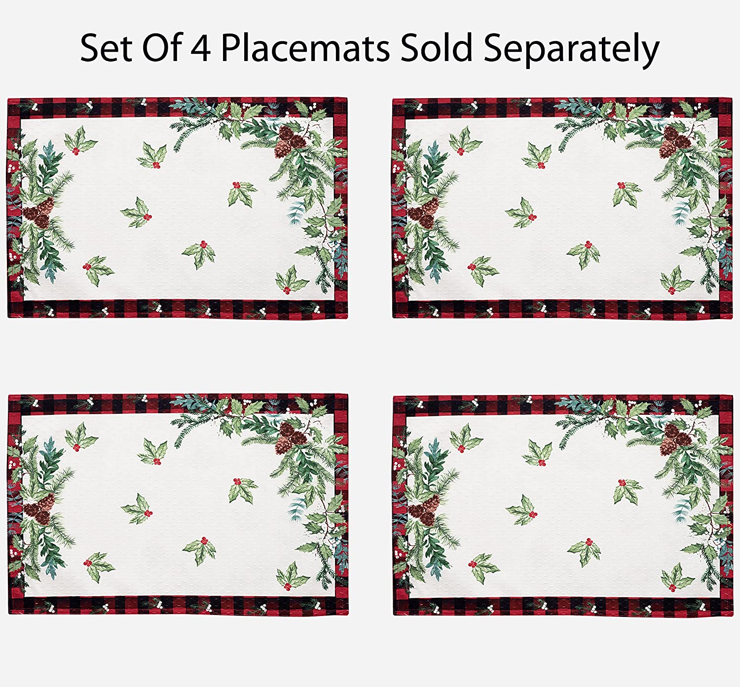 Red and Black Plaid Christmas Placemats Set of 4