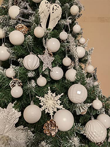 34 Shatterproof White Christmas Tree Ornaments